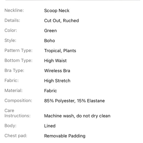 SHEIN Swim Summer Beach Tropical Print Cut-Out One Piece Swimsuit size M - Picture 5 of 6